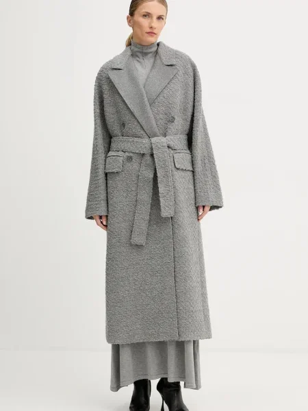 Palton Boss de lână gri