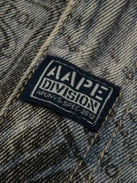 Pantaloni Aape By A Bathing Ape cu autograf gri