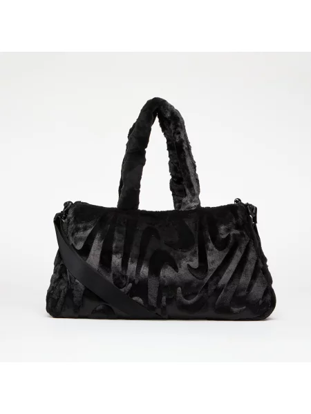 Sztuczne futro torebka Nike czarna