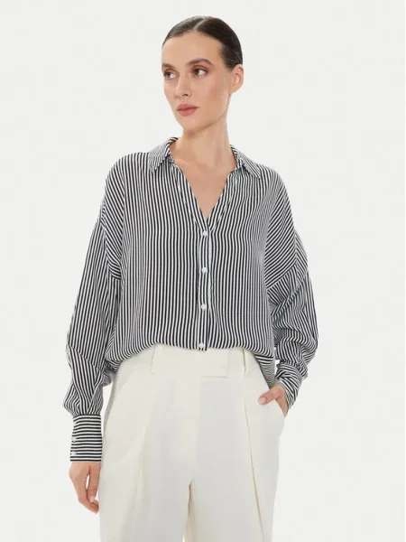 Vero Moda Cămașă Bumpy Oversize negru