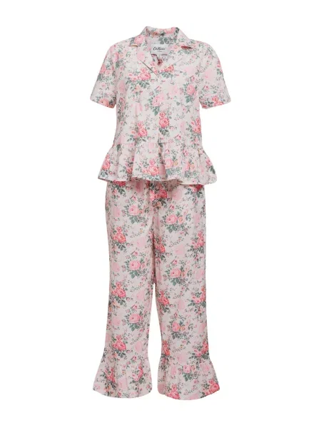 Cath Kidston Pijama verde / roz / roz zmeură alb
