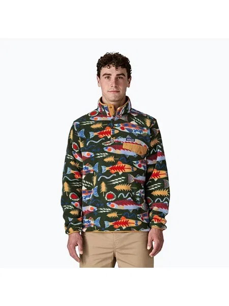 Мъжки суитшърт за трекинг Patagonia LW Synch Snap-T P / O old growth green зелено