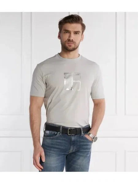 BOSS GREEN Tricou Tee 5 | stretch gri