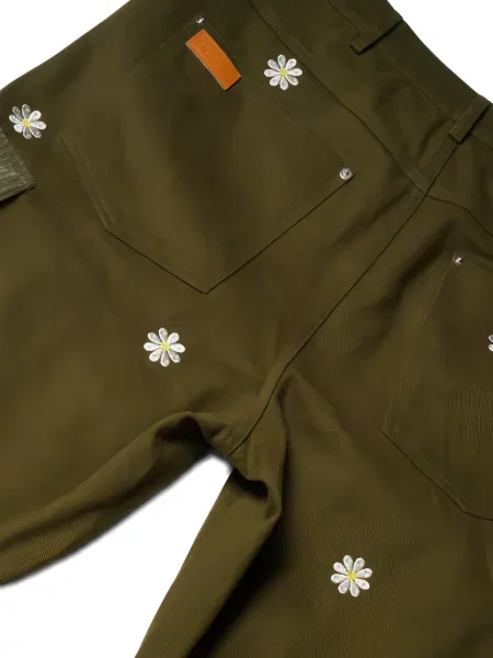Květinové cargo kalhoty Maison Hideout zelené