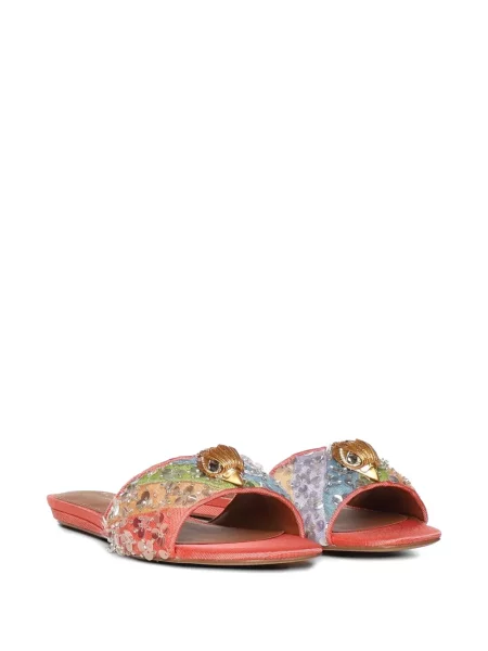 Σανδάλια Kurt Geiger London με παγιέτες χωρίς τακούνι ροζ