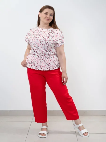 Лляні Штани повсякденні Nita вишневий