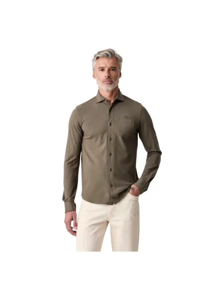 Koszula Aeronautica Militare casual zielona