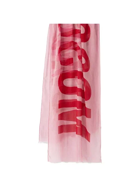 Fular Moschino de lână cu imagine roz