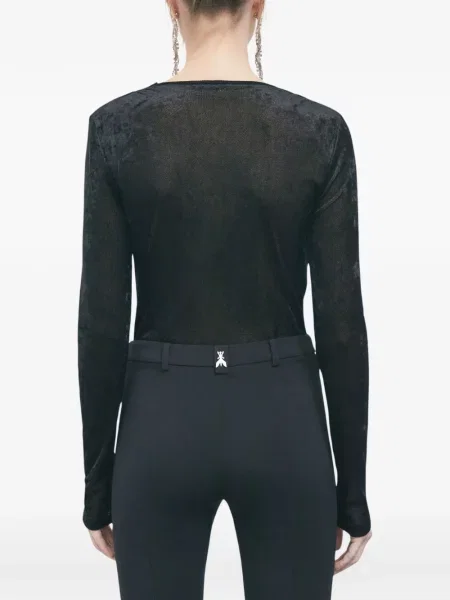 Body Patrizia Pepe de catifea drapat negru