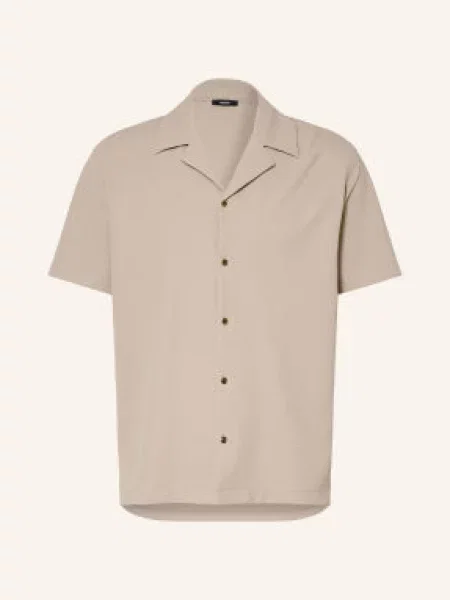 Reiss Wzorzysta Koszula River Comfort Fit Z Dzianiny Dżersejowej beige beżowa
