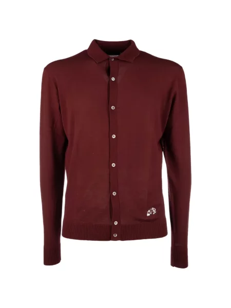 Kołnierzykowy kardigan Gabriele Pasini czerwony