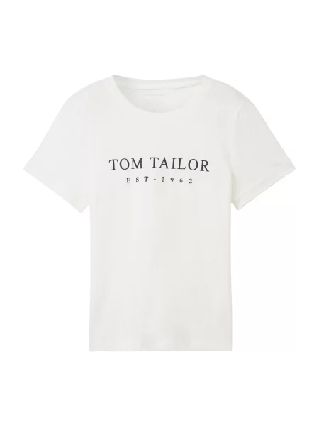 TOM TAILOR Tricou albastru noapte alb