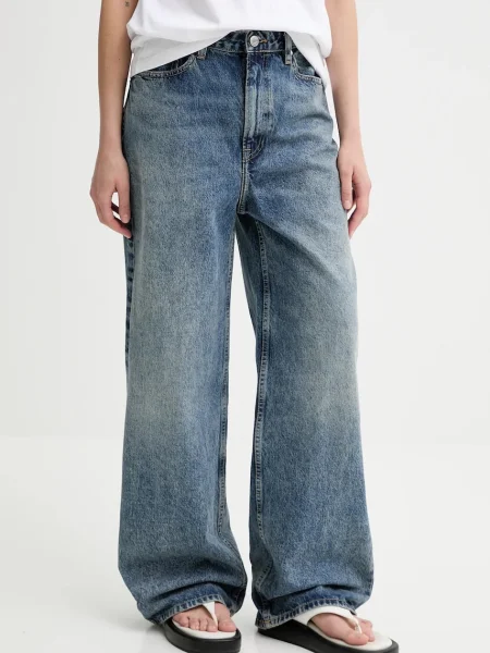 Samsoe Samsoe jeans SASHELLY high waist albastru