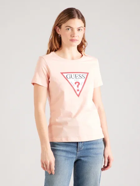 Guess Tricou Coral alb