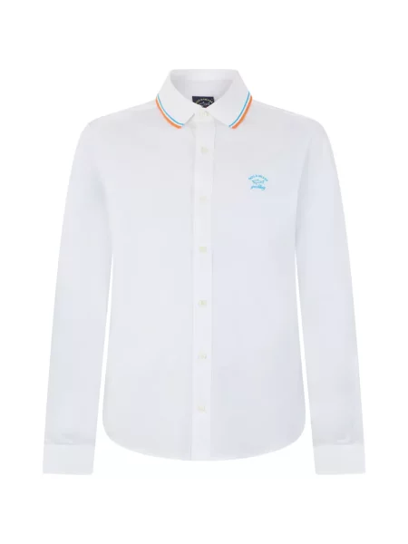 Lung cămașă Paul & Shark cu broderie alb