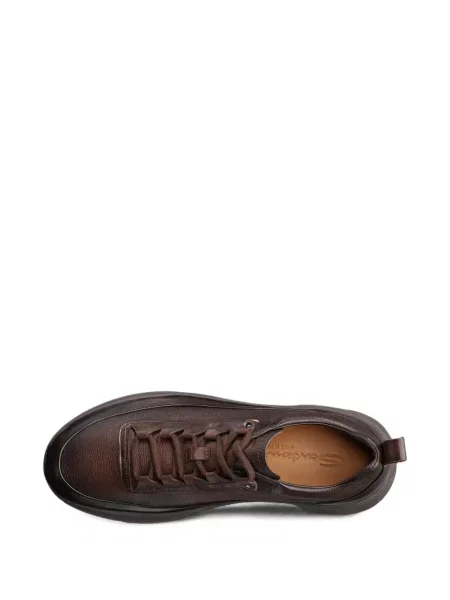 Fűzős csipkés sneaker Santoni barna
