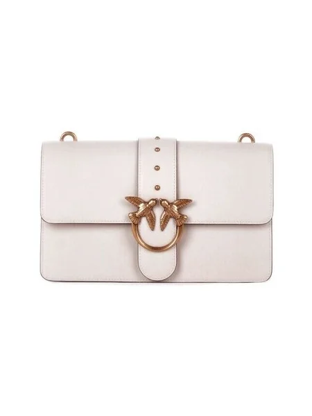 Pinko De piele geantă poștaș LOVE ONE CLASSIC CL bej