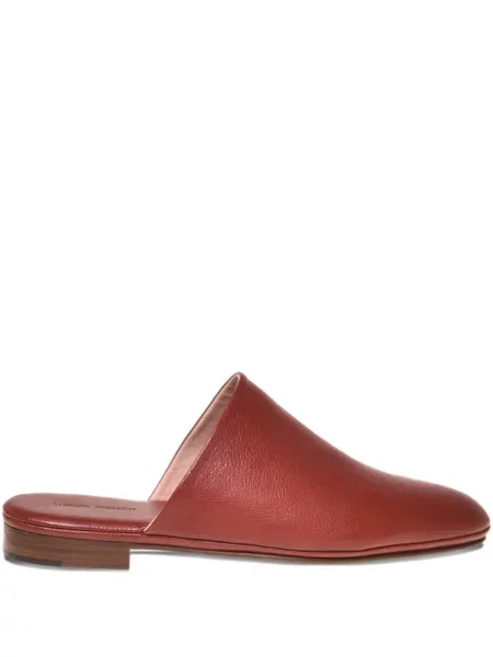 Papuci tip mules Alberta Ferretti din piele slip-on roșu