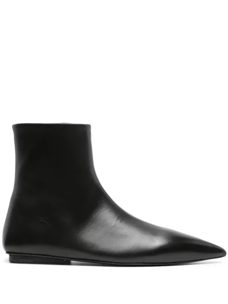 Botine Marsell din piele fără toc negru