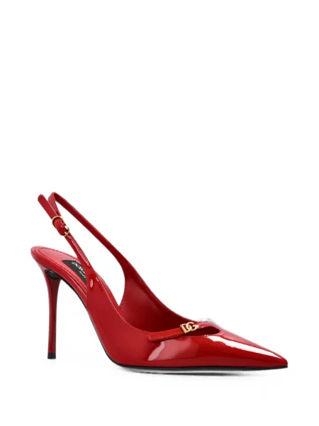 Pantofi cu toc Dolce & Gabbana slingback cu autograf roșu