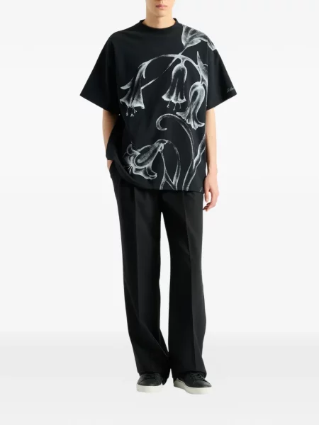 Tricou Balmain cu model floral negru