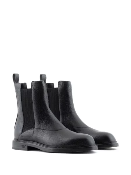 Cizme scurte Emporio Armani din piele negru