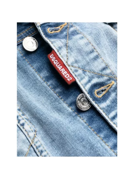 Sukienka koszulowa Dsquared2 do kolan niebieska