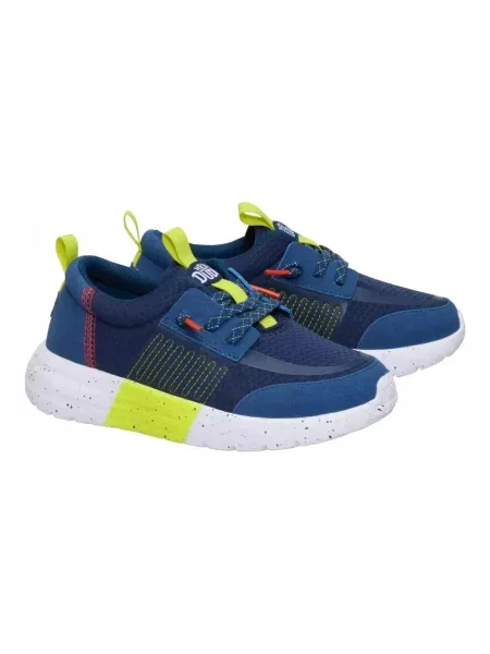 HEYDUDE Dziecięce Sneakersy Sirocco Play Sport Stripe niebieskie
