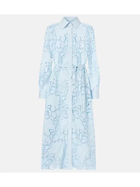 Sukienka koszulowa Erdem garniturowa niebieska