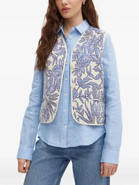 Vestă La Petite Française cu model floral cu imagine albastru