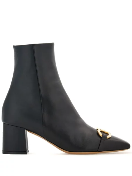 Cizme scurte Ferragamo din piele cu cataramă negru