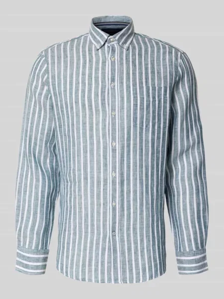 Koszula casualowa o kroju slim fit z czystego lnu Christian Berg Men zielona