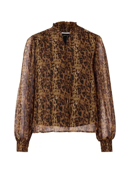 VILA Bluza FALIA rjava črna