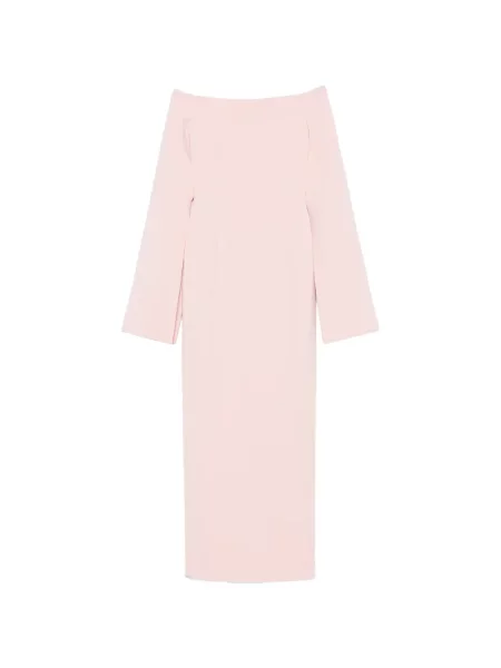 Rochie maxi Solace London cu umerii deschiși roz