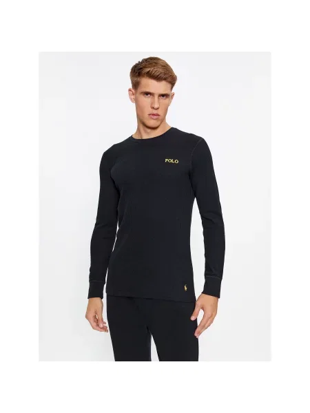 Polo Ralph Lauren Zgornji del pižame Slim Fit črna