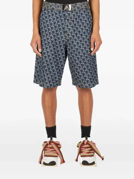 Pantaloni scurți Lanvin cu imagine albastru
