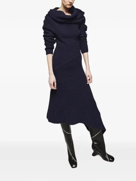 Rochie A.w.a.k.e. Mode tricotate asimetrică albastru
