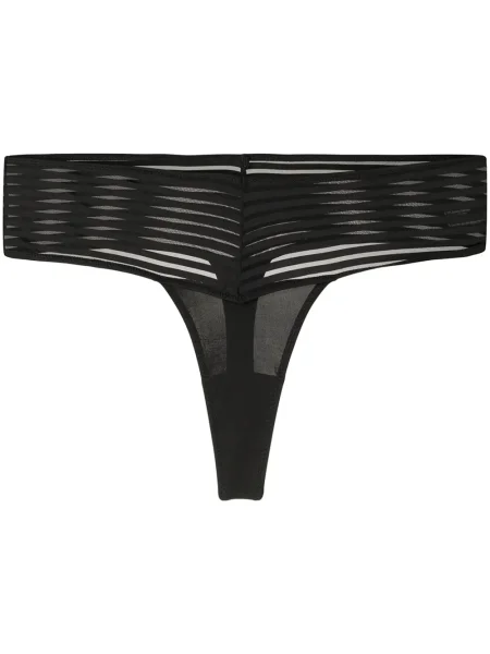 Chiloți tanga Maison Close cu dungi negru