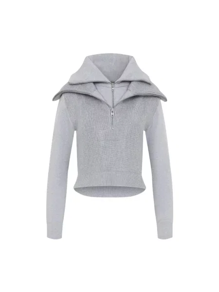 Lniany sweter Balenciaga szary