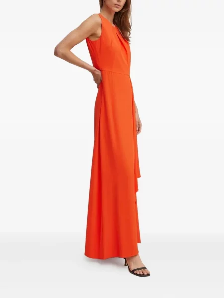 Rochie maxi Sandro Ferrone plisată de costum portocaliu