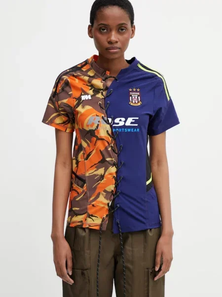 Martine Rose Lace up Football tricou de damă roz