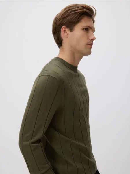 Reserved Pulover cu conținut ridicat de verde-oliv deschis verde