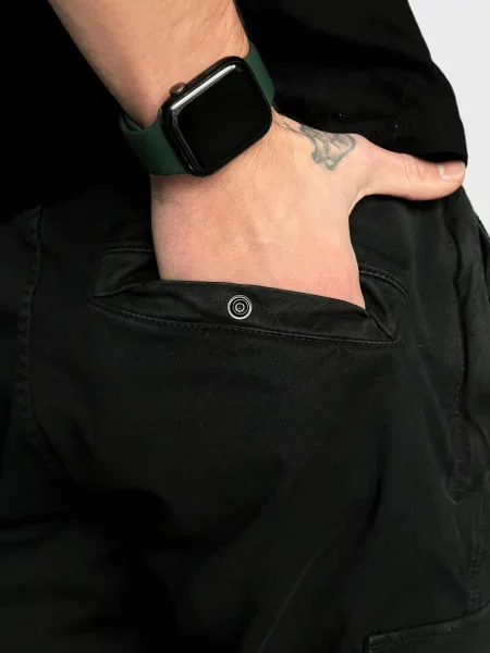 Брюки карго Stone Island с камнями черные