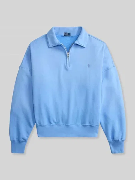 Bluza z kołnierzem o kroju comfort fit z mieszanki bawełny Polo Ralph Lauren błękitna