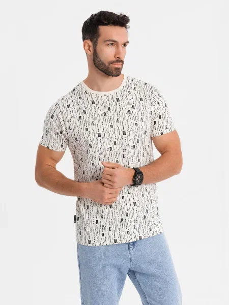 Pletena majica Ombre z V-izrezom modra