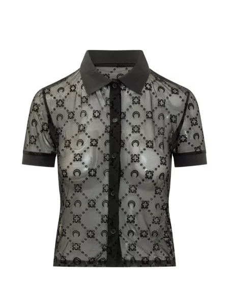 Tricou polo Marine Serre plasă negru