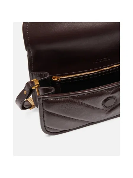 PINKO Geantă Love Box Baguette Al PLTT maro