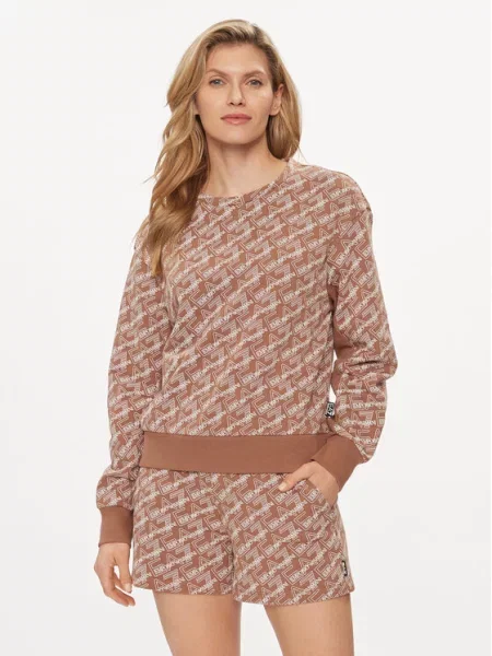 Mikina Emporio Armani Train Graphics Series T-Top tan/logo pristine hnědá