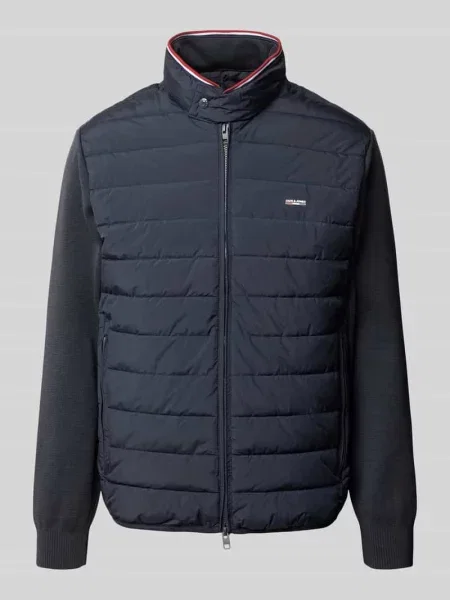 Kurtka pikowana z zamkiem błyskawicznym dwustronnym model GARRY' Jack & Jones Premium granatowa