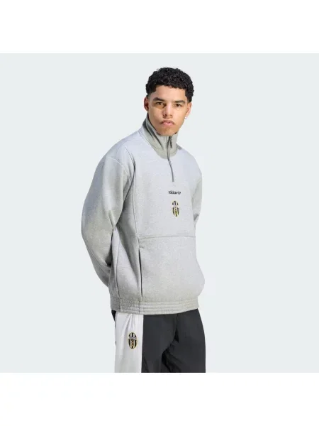 Bluza z suwakiem do połowy długości Juventus EQT szara